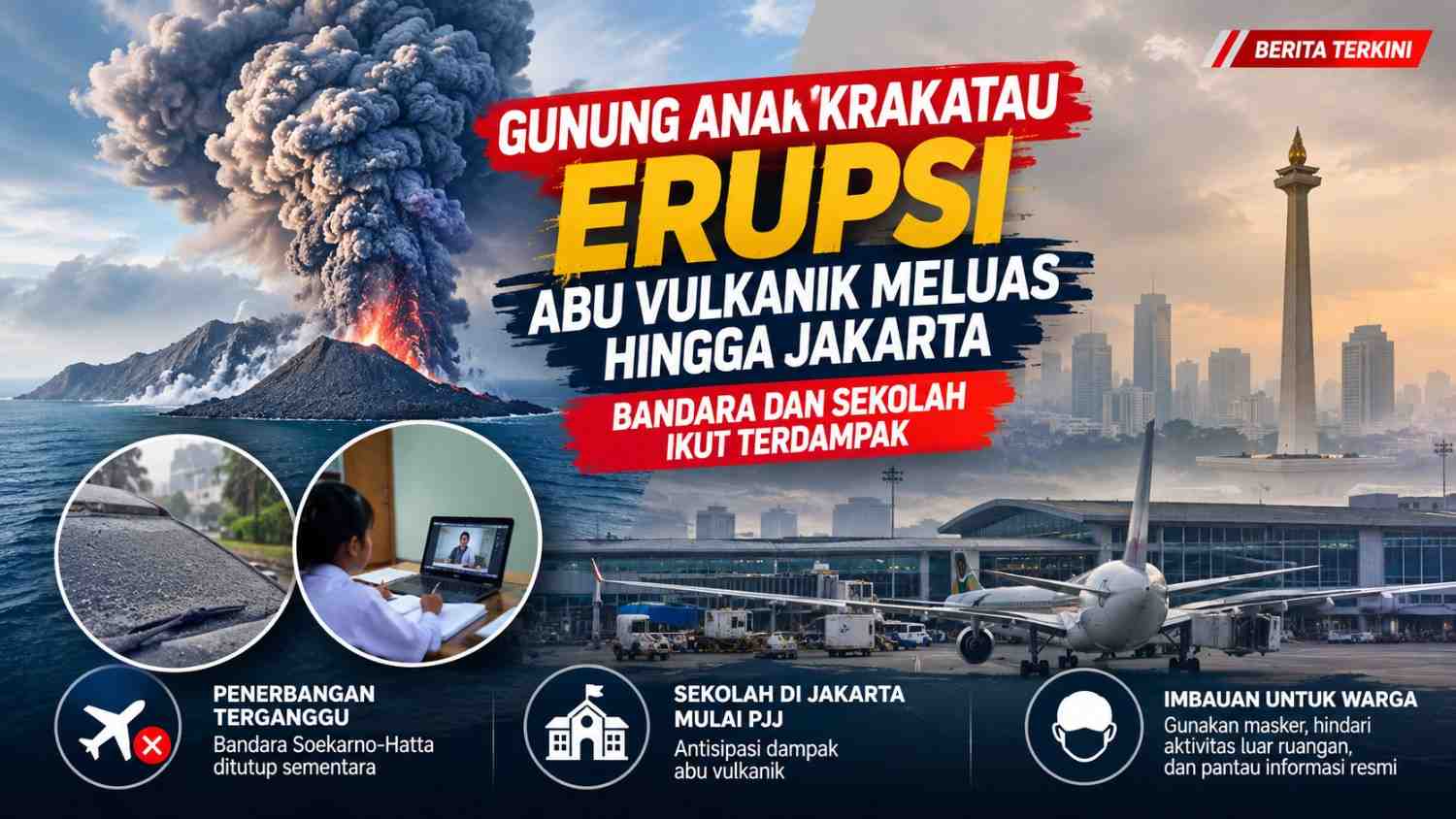 gunung anak krakatau erupsi abu vulkanik jakarta